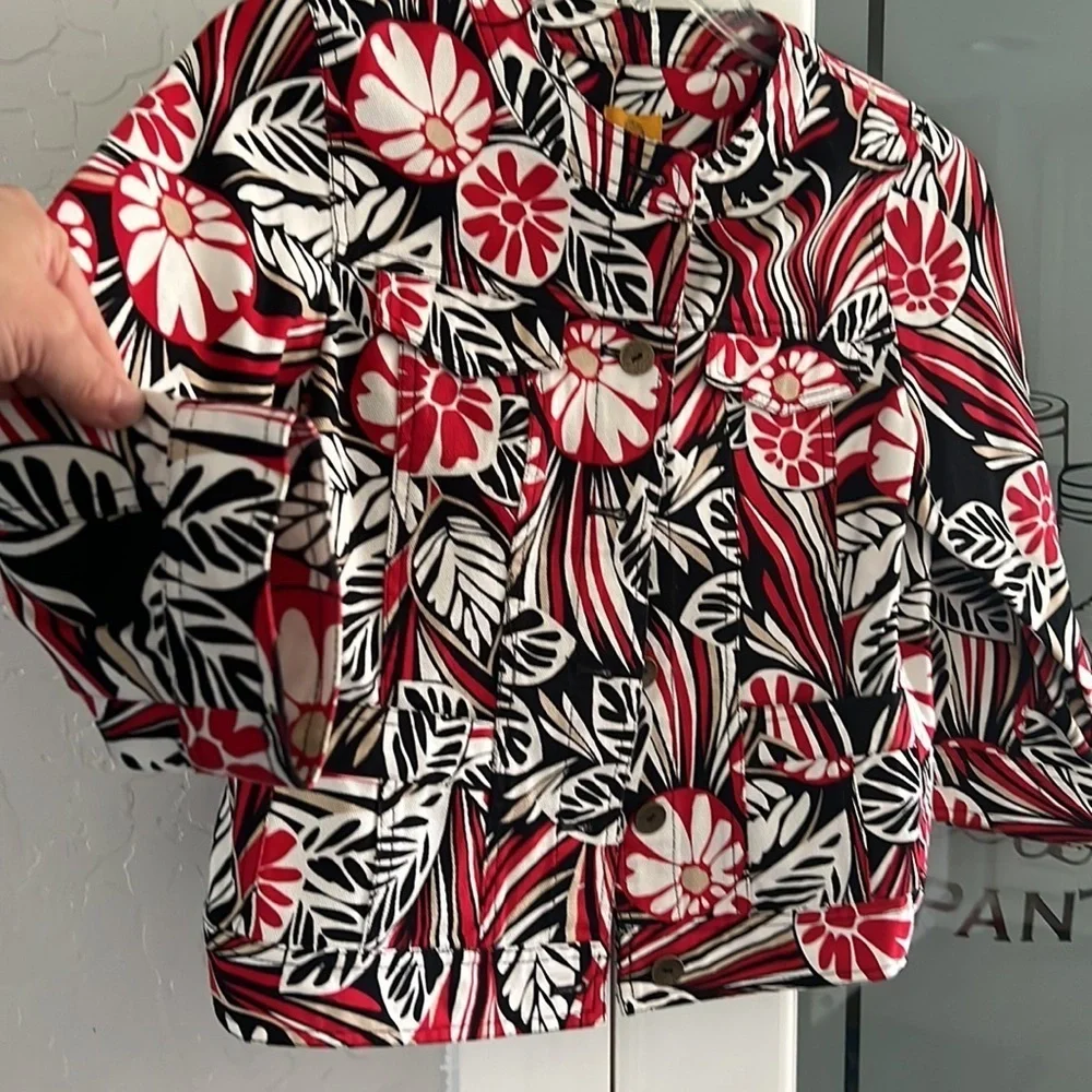 Ruby Rd. Printed Denim Jacket - Picture 3 of 6